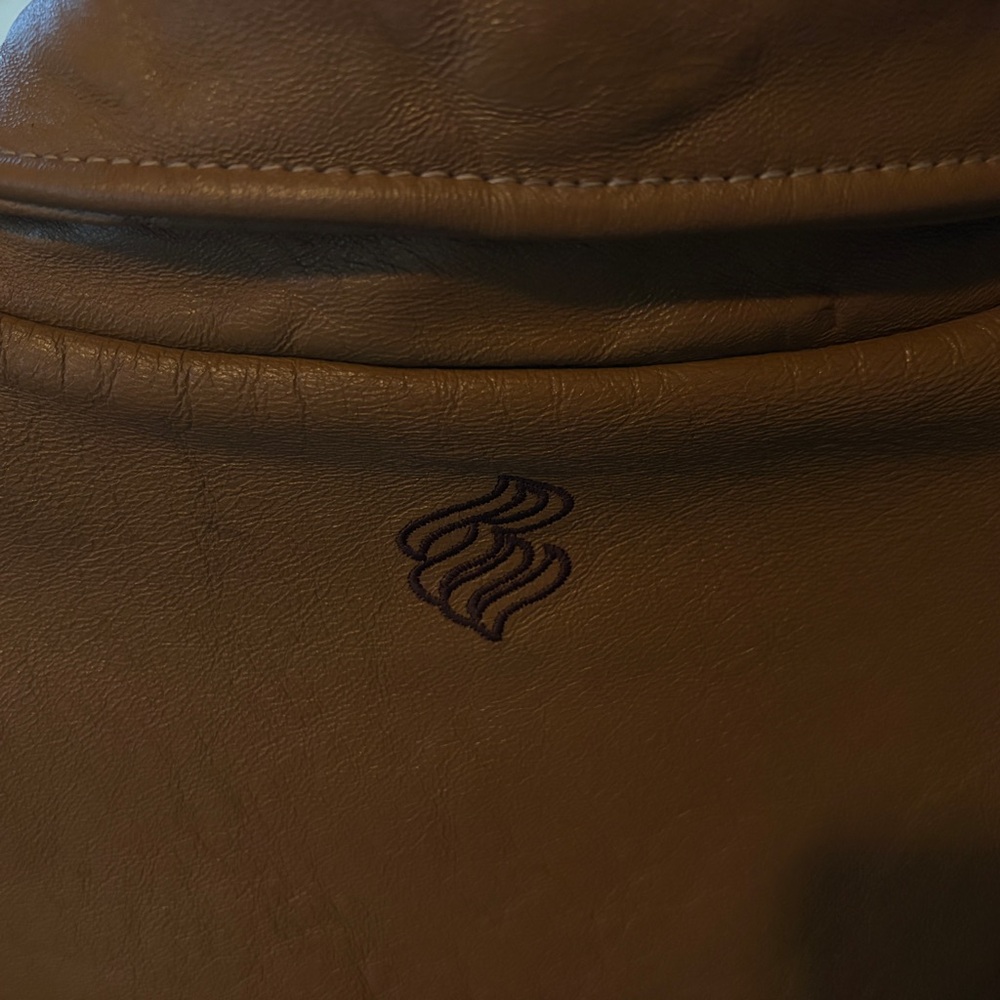 Men’s pre-owned Vintage Tan Rocawear Lamb’s Leather Bomber Coat - Picture 3 of 16